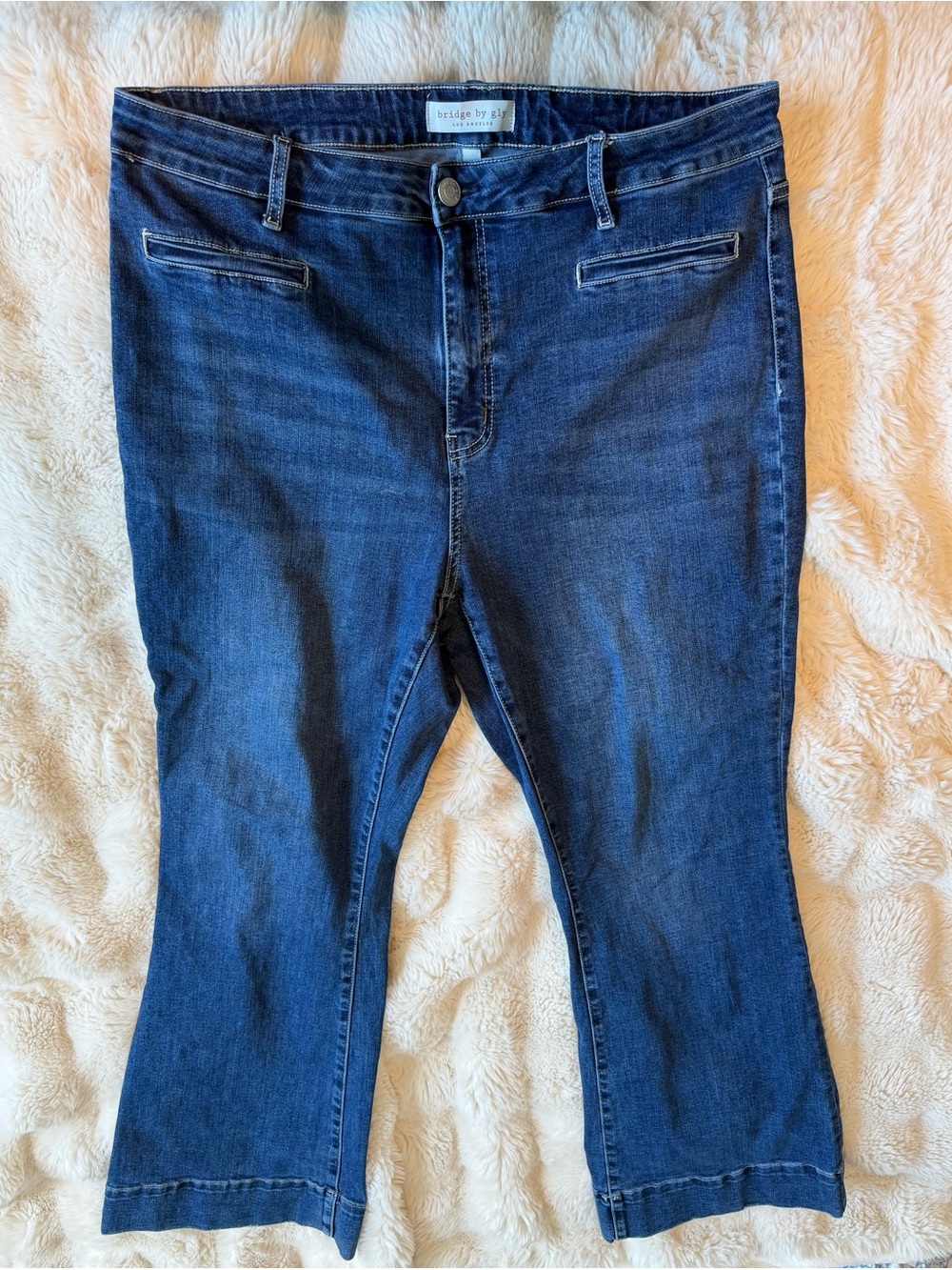 Bridge by GLY Plus Size 20W Bootcut Jeans Dark Wash Stretch Denim